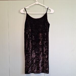 Victorias Secret Black Crushed Velvet Slip Size Xs